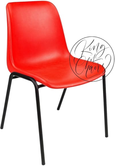 Kantinestoel Helene Rood - zwart onderstel kantinestoel stapelstoel kuipstoel vergaderstoel tuinstoel kantine stoel stapel stoel tuin stoel kantinestoelen stapelstoelen kuipstoelen arenastoel schoolstoel bezoekersstoel Everardo