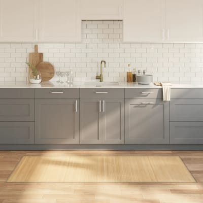 vidaXL - Vloerkleed - rechthoekig - 80x200 - cm - bamboe - lichtnaturel