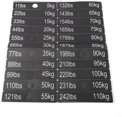 Dailygoods- Gewichtlabel Hoogwaardige Materialen - Gewicht Sticker Labels - Fitnessapparatuur - Power Equipment - Stevig - Duurzaam - Gewichtstickers