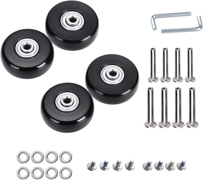 Reservewielen voor koffers - 4 stuks 45 mm x 18 mm rubberen trollywielen