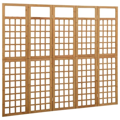 vidaXL - Kamerscherm/trellis - met - 5 - panelen - 201,5x180 - cm - vurenhout
