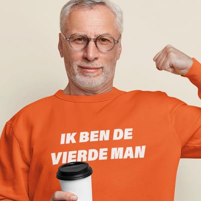Oranje EK Trui Ik Ben De Vierde Man MAAT XS - Uniseks Feestkleding & Carnavalskleding