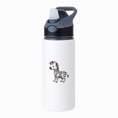 Hacebo® - Zebra's waterfles met rietje zwart - Zebra - Dieren liefhebbers - Paarden - safari - dierentuin - water fles - 650ML