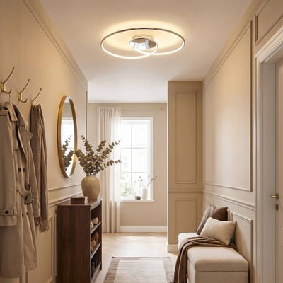 Lindby LED plafondlamp Joline, Ø 74 cm, chroomkleurig, metaal