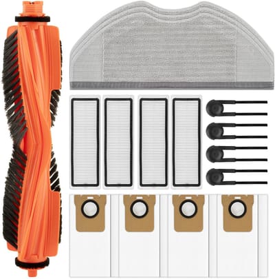 Ryoudavell - 16-delige Accessoires Set voor Xiaomi H40 Robotstofzuiger - Onderhoudskit met 1 Hoofdborstel, 4 HEPA Filters, 4 Stofzuigerzakken, 3 Dweilpads & 4 Zijborstels - Vervangingsonderdelen - Reserveonderdelen - Reinigingsset
