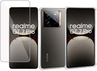 ChiGuard Hoesje & Screenprotector geschikt voor Realme GT 7 Pro – Gehard Glas Cover + Shock Proof Case - Transparant