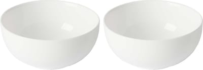 Vivalto Kommetjes/serveer schaaltjes/soepkommen - 2x - Opal - keramiek - D13 x H6 cm - ivoor wit - Stapelbaar