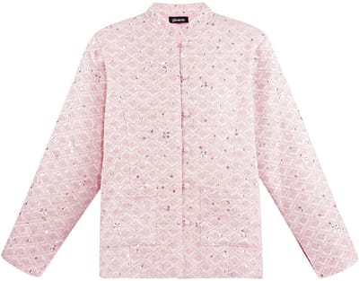 Elegante Vrouwen Jas met Traditionele Chinese Ontwerpelementen - Roze - Maat S
