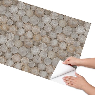 Coloray Meubel Wrap Folie - Beige Meubelfolie - 65x130 cm - Plakfolie Meubels Houtstructuur - Decoratiefolie Zelfklevend - Rustiek Meubelfolie - Meubelfolie Zelfklevend - Badkamer decoratie - Texturen