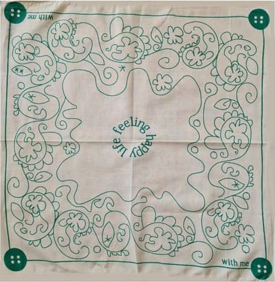 Haarsoires Haarband Bandana Zakdoek 55cm – Paisley Print – Beige Groen - Multifunctioneel Accessoire voor Haar, Festivals en Mode - One Size & Unisex