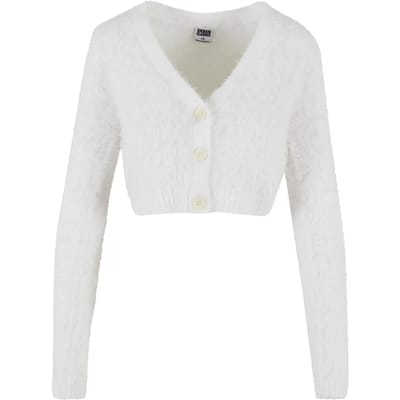 Urban Classics - Cropped Feather Cardigan - XL - Wit