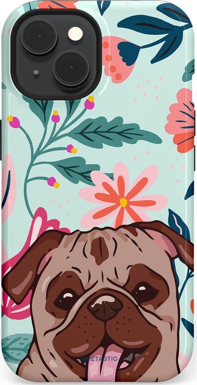 Casetastic Hoesje Geschikt voor Apple iPhone 15 Magsafe - Stijlvolle Beschermende Duo-layer Case - Mopslik