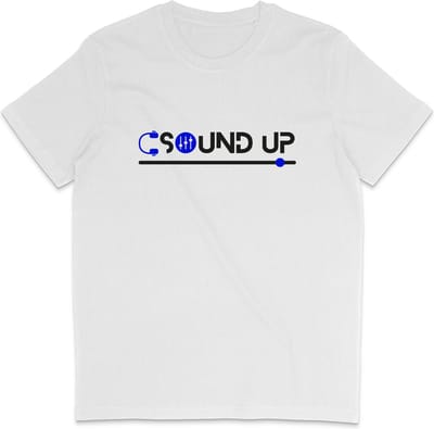 Heren en Dames T Shirt - Muziek - DJ Sound Up - Wit - XS