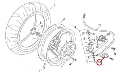 Support divers origine pour scooter Aprilia 50 Rally 1996 à 1999 AP8238852 Neuf