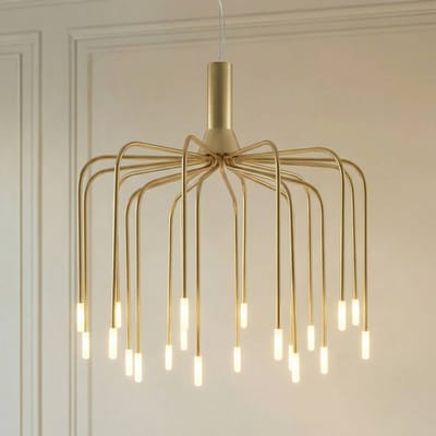 Lucande LED hanglamp Ariadne, Ø 57 cm, mat goud, 20 lampen