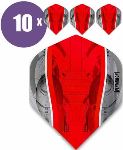 ABC Darts - Dart Flights - Pentathlon Science - Rood - 10 sets (30 stuks)