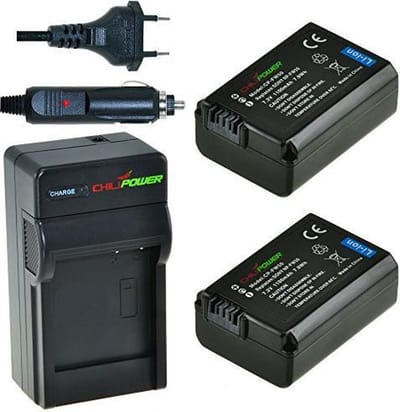 2 x NP-FW50 accu's voor Sony - inclusief oplader en autolader - Origineel ChiliPower