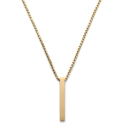 Matte goudkleurige roestvrijstalen ketting met staafvormige hanger