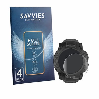 Savvies - Screenprotector voor Garmin Instinct 3 Tactical Edition (50 mm) - Folie Beschermfolie transparant volledig dekking 4 Stuks