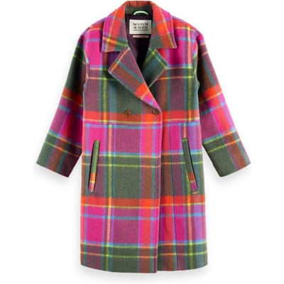Scotch & Soda Girls Oversized Rainbow Wool Coat Rainbow Check Taglia: 4 | Giacche Outlet | kids