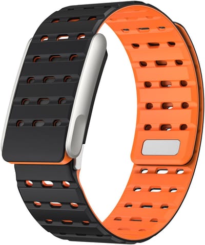 Strap-it Magnetisch siliconen bandje - geschikt voor de Whoop MG (zwart/oranje)