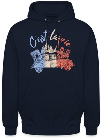 Citroën 2CV C'est La Vie Slogan Hoodie Unisex