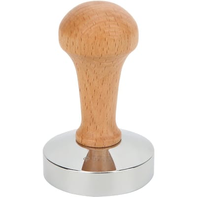 57,5 mm roestvrijstalen koffiepoedertamper met houten handvat, accessoires voor koffiemachines brown