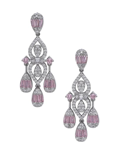 AVANT-GARDE PARIS Oorbellen - Chandelier - Geometrisch - Rhodium Plated - 4.9 cm - Glamoureus