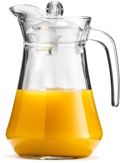 Karaf Glas met Deksel 1,4 l - Kan - Waterkaraf voor Fruitwater - Waterkan - Drinkkan
