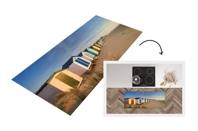 Keukenloper - Loper keuken - Strand - Hut - Kleuren - 120x50 cm - Keukenloper vinyl