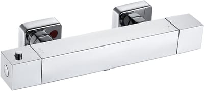 Auralum max Thermostatische Douchekraan - 15 cm - Incl. S-Koppelingen - Thermostaatkraan - Met CoolTouch Technologie - Waterbesparend - Chroom