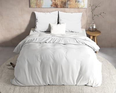 Sleeptime Flanel Mendez Dekbedovertrek - Eenpersoons - 140X200/220 + 1 x kussensloop 60x70 - Wit