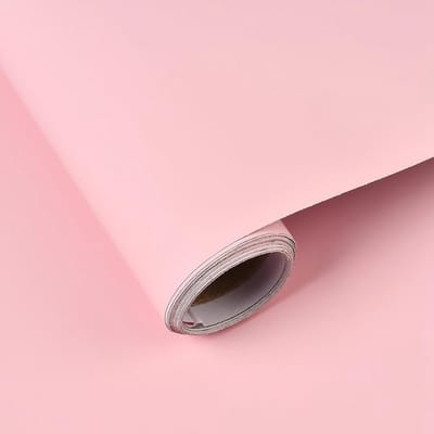 Peel and Stick Wallpaper - Self-Adhesive Removable PVC - Decoratieve Film voor Keuken - Countertop Cabinets - Meubels - Slaapkamer Wand - Lade - Boeken (Pink, 60cm x 300cm)