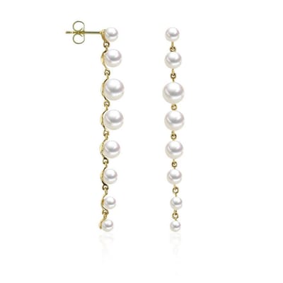 Luna-Pearls - 311.2072 - Oorbellen - 750/-Geel goud met Zoetwater gekweekte parel en Diamanten