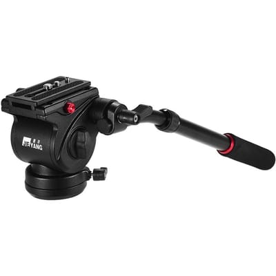 Tête vidéo fluide hydraulique professionnelle en alliage d'aluminium JIEYANG JY0506H noir