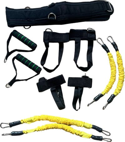 Boxing Weerstand Training Set – Geel - Verbetert kracht, snelheid en uithoudingsvermogen. Inclusief weerstandsbanden en riemen. Ideaal voor bokstraining, cardio en krachttraining thuis of in de gym. Versterkt armen, benen, schouders en core.