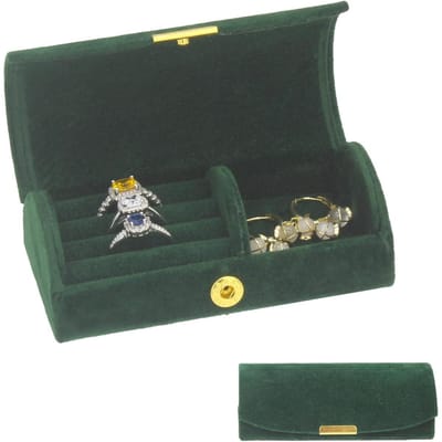 QTTVBTNA – Mini Sieradendoos voor Reizen – Draagbare Opbergdoos voor Ringen, Oorbellen, Armbanden en Kettingen – Compact & Lichtgewicht – Ideaal voor Thuis en Vakantie – Perfect als Valentijns- of Verjaardagscadeau – Donkergroen
