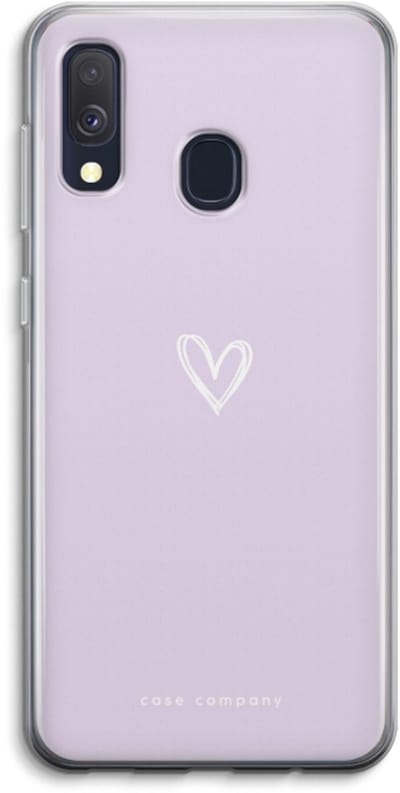 Case Company® - Hoesje geschikt voor Samsung Galaxy A40 hoesje - Klein hartje paars - Soft Cover Telefoonhoesje - Bescherming aan alle Kanten en Schermrand