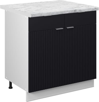 Vicco Fame-Line Keukenonderkast – 80 cm, WB Marmer Zwart gestreept