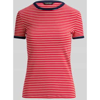 slim fit T-shirt van katoenmix