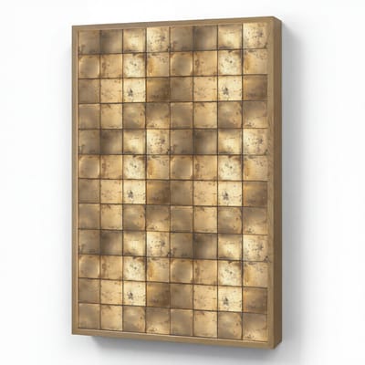 Wandlamp 70x100 cm - Oplaadbaar - Geometrisch - Tegels - Goud - Wandlampen binnen woonkamer - Slaapkamer lamp - Decoratieve nachtlamp - Vloerlamp draadloos