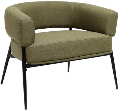 sweeek - Fauteuil stof gebogen rugleuning metalen frame l 81,5 x b 72,5 x h 69 cm - cristo
