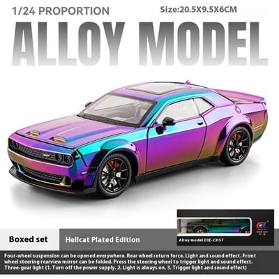 1:24 Hellcat Galvaniseerversie Automodel Legering Spuitgiet Sportwagen Speelgoed Volwassen Verzamelsieraden Jongen Verjaardagscadeau