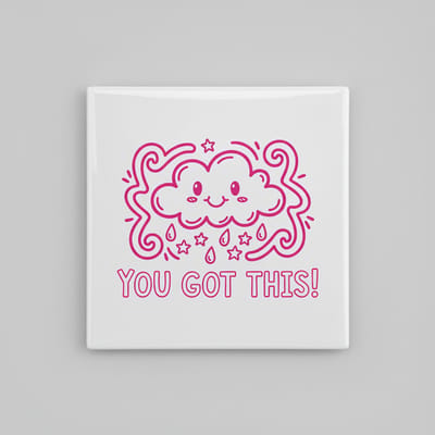 You Got This Motiverende Tekst Tegel – Schattige Positieve Woondecoratie – Keramische Tegel 15 x 15 cm