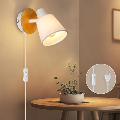 MKSS® Wandlamp Binnen met Snoer - Wandlamp met Stekker voor Binnen - Slaapkamer Bedlampje