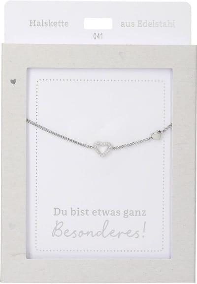 Depesche ketting hart zilver glanzend - sieraden cadeau dames.