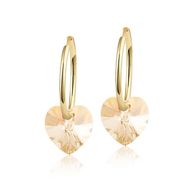 Montebello Oorbellen Claire HG42 - Swarovski Hart - 925 Zilver Verguld - Ø10mm - 20mm