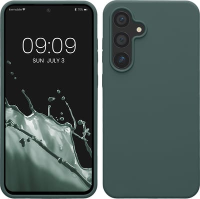 kwmobile telefoonhoesje geschikt voor Samsung Galaxy S24 FE - Hoesje met siliconen coating - Smartphone case in blauwgroen