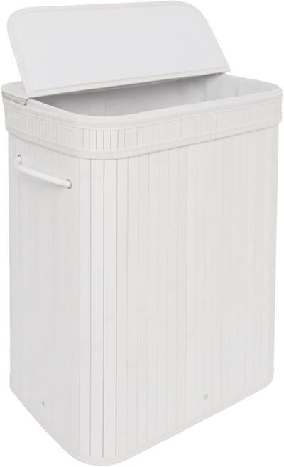 Wasmand - 72 l - opvouwbaar - bamboe - wit