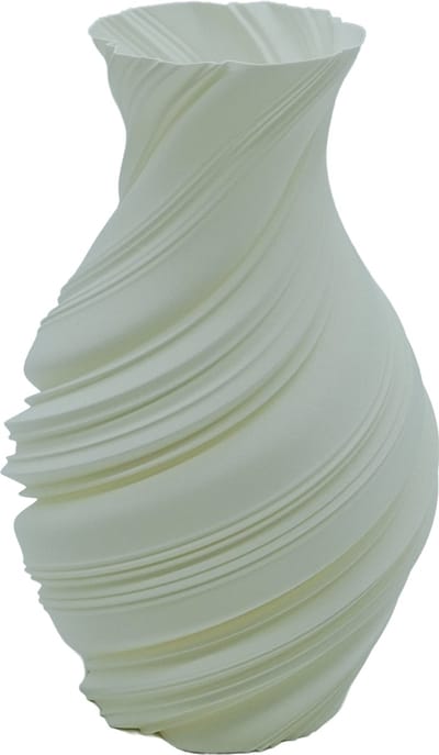 Flowy Japandi vaas - Decoratieve vaas - Ivoor Wit - 3d geprinte vaas – geschikt voor droogbloemen - 25CM